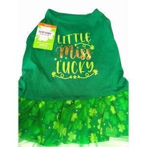 Top Paw Dog Dress Little Miss Lucky St Patrick's Day Size Medium NWT